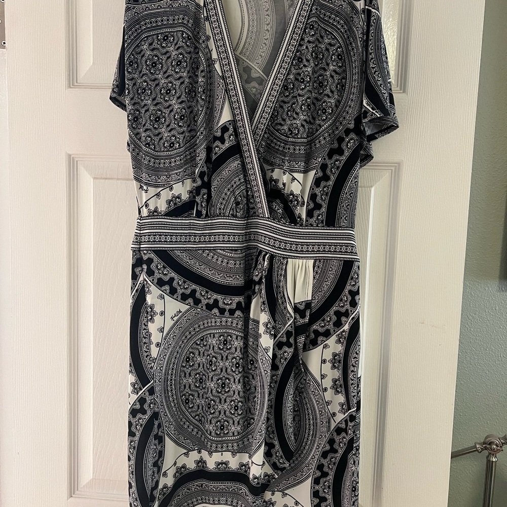 Hale Bob Black and White Maxi Dress
